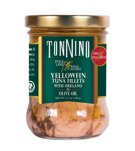 Yellowfin Tuna Fillets with Oregano in Olive Oil -- 6.7 oz Tonnino