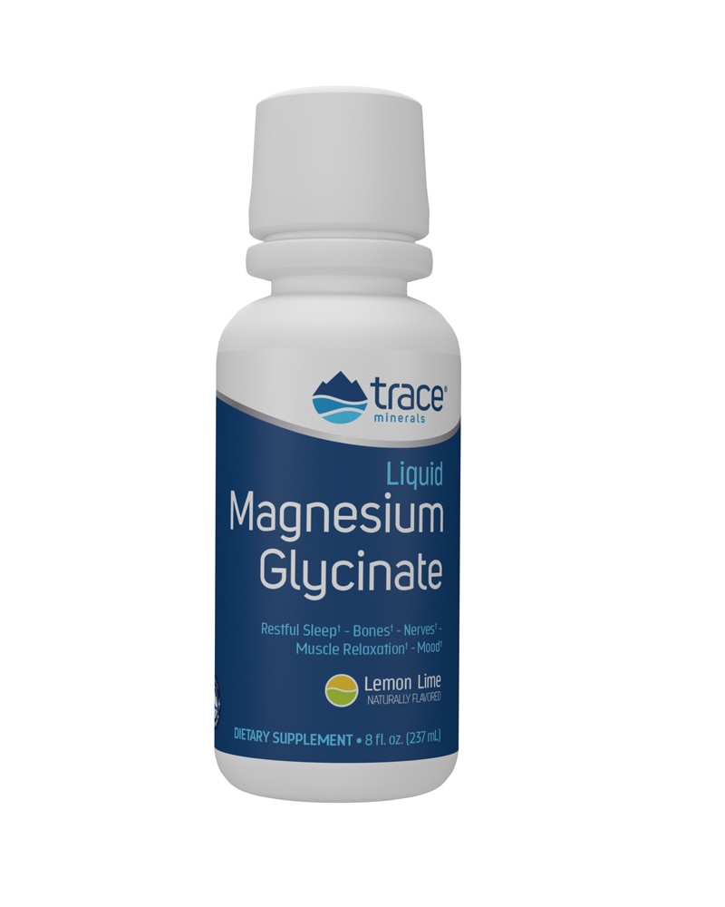 Liquid (Жидкость) Magnesium Glycinate Lemon Lime -- 8 fl oz (Жидкие унции) Trace Minerals ®