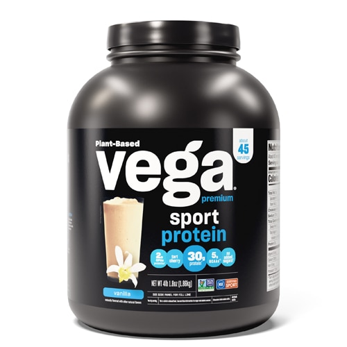 Протеиновый порошок Sport Premium Vegan - 30 г белка, 5 г BCAA, 28 CFU пробиотиков, 45 порций Vega