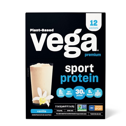 Протеиновый порошок Sport Premium Vegan 30 г белка, 6 г BCAA, 6 г глутамина, 12 пакетиков Vega