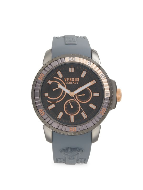 Часы-хронограф с IP-подсветкой, 45 мм, из нержавеющей стали и силиконового ремешка Versus Versace