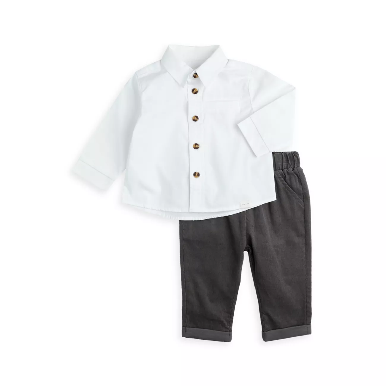 Рубашка из поплина для маленьких мальчиков &amp; Комплект вельветовых брюк Firsts by Petit Lem