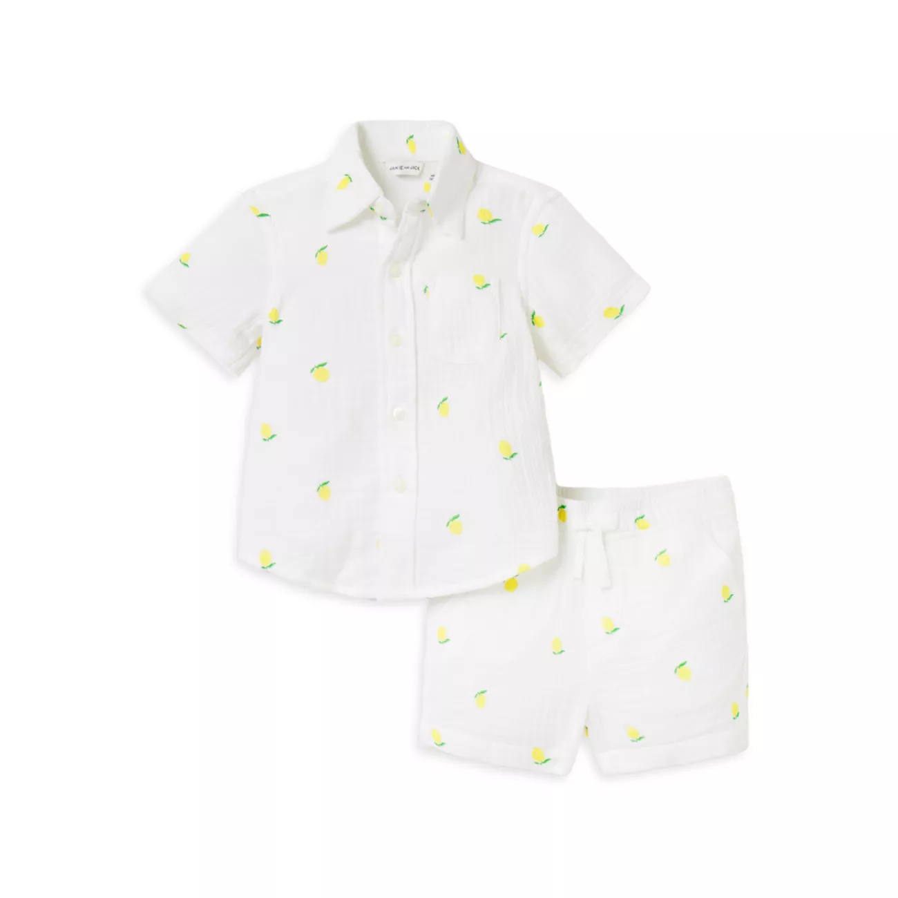 Рубашка The Cabana с принтом лимона для маленьких мальчиков и amp; Комплект шорт Janie and Jack