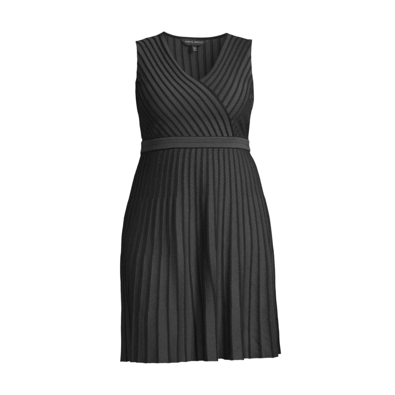 Sleeveless Pleated Knit Dress Ming Wang