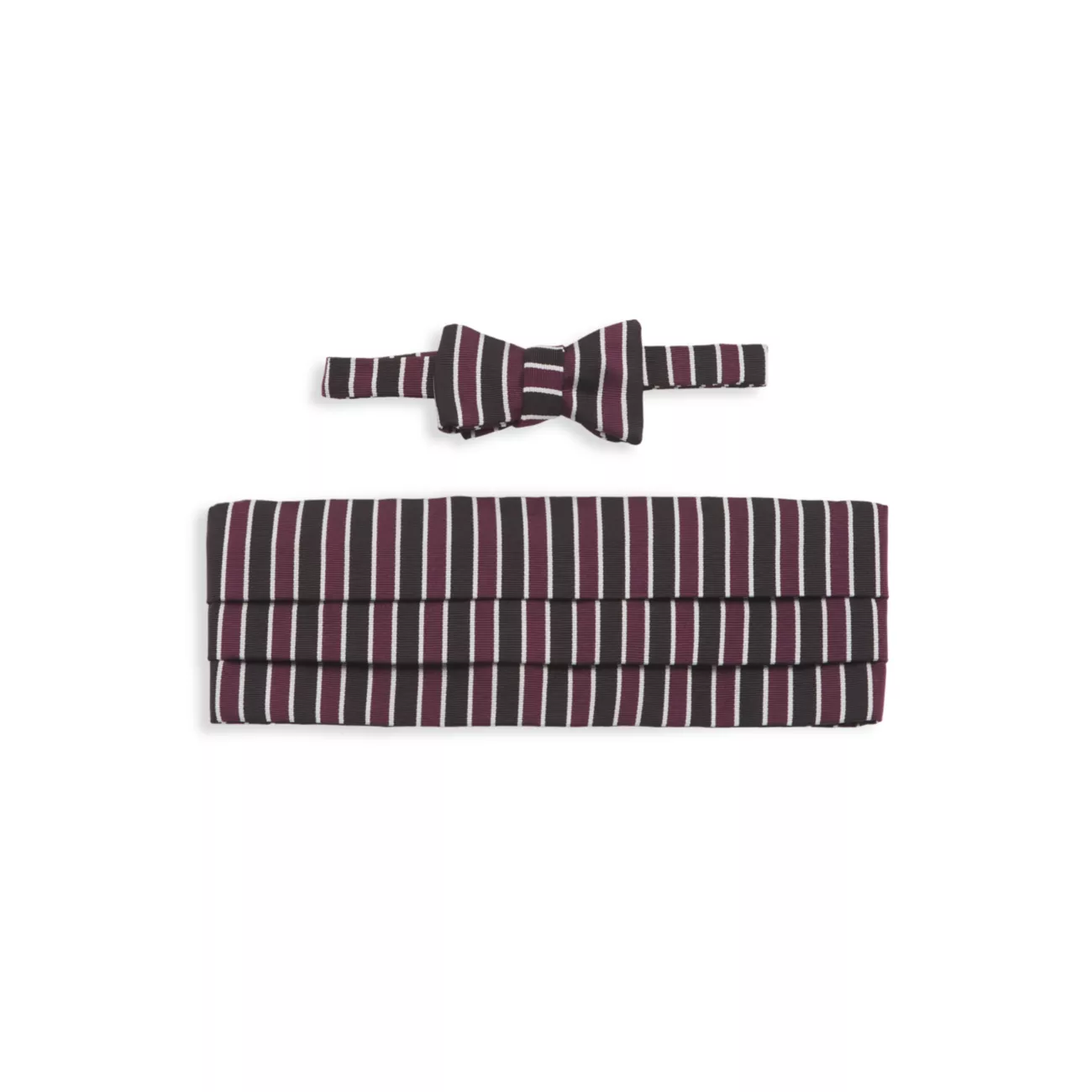 Шелковый полосатый галстук-бабочка и усилитель; Каммербанд комплект Paul Stuart