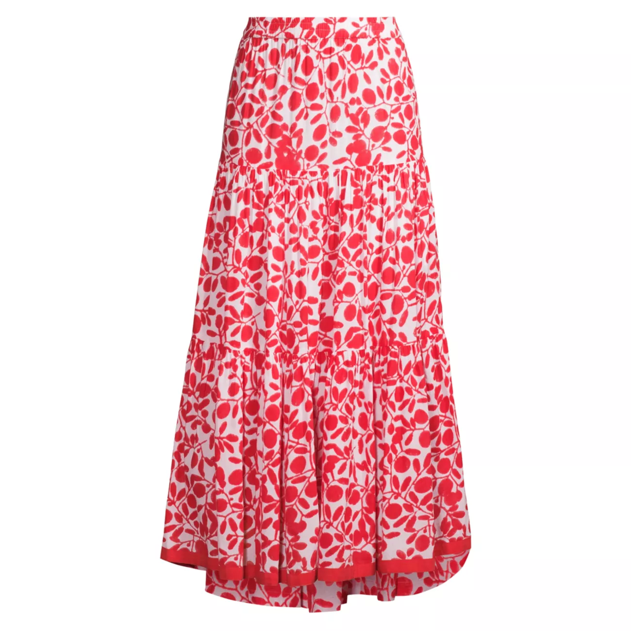 Многоярусная длинная юбка из хлопка с оборками и цветочным принтом Ro's Garden