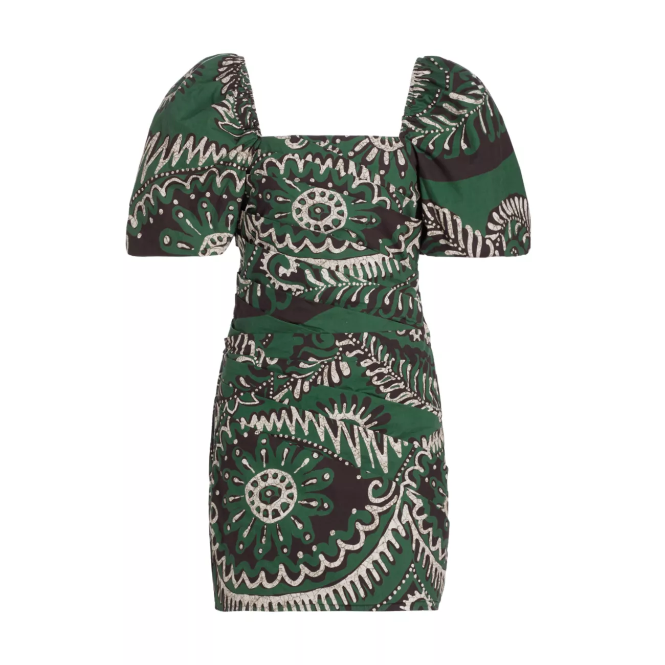 Мини-платье Charlough с объемными рукавами и геометрическим узором Sea