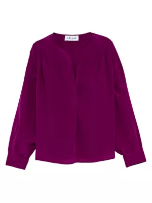 Anya Crewneck Pleated Blouse Callas Milano