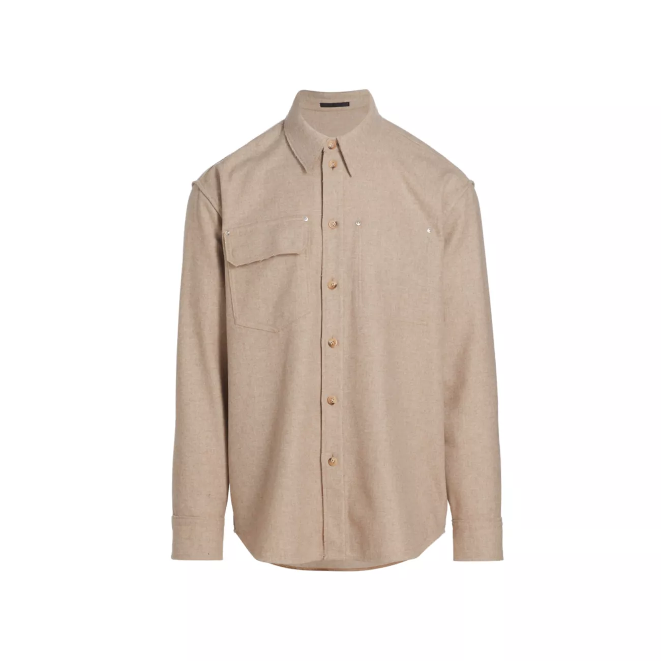 Рубашка из смесовой шерсти с нагрудным карманом Helmut Lang