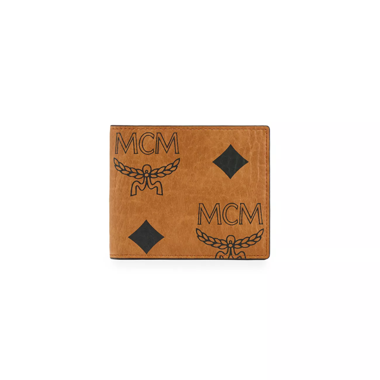 Маленький бумажник Aren Maxi с монограммой в два сложения MCM