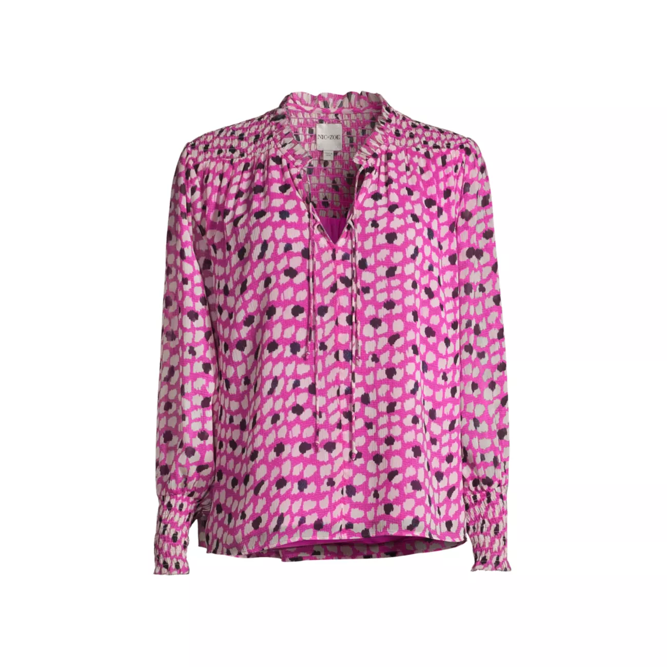 Блузка с разрезом в горошек в яркий горошек NIC+ZOE
