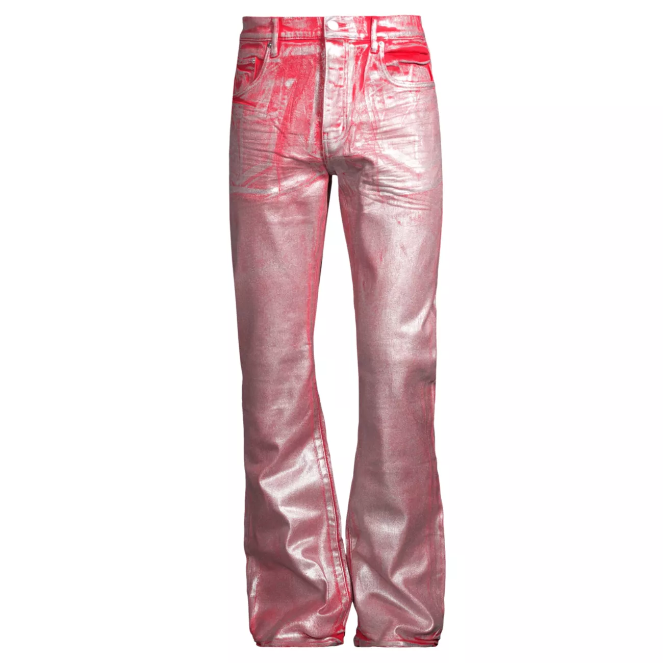 Расклешенные джинсы с металлизированной фольгой P004 Purple