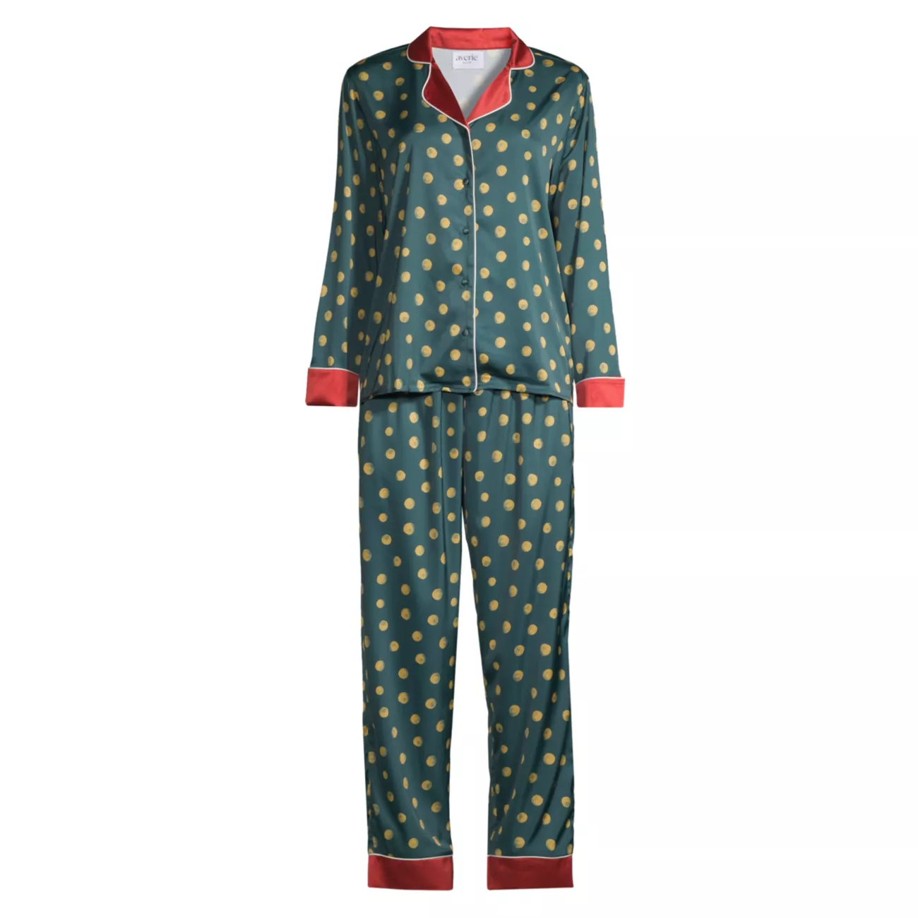 Атласный пижамный комплект из двух предметов в горошек Averie Sleep