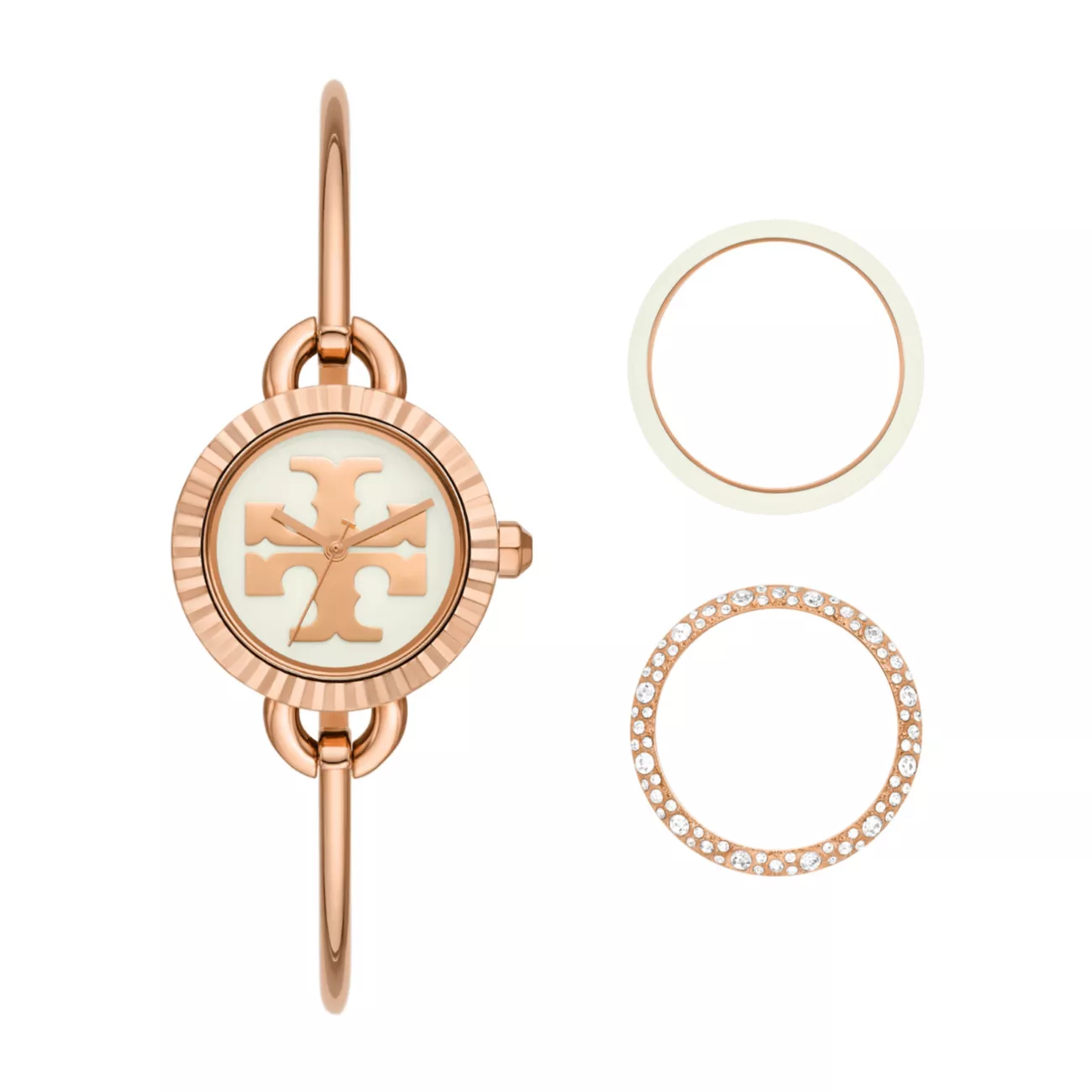 Часы-браслет Miller со сменным безелем цвета розового золота Tory Burch