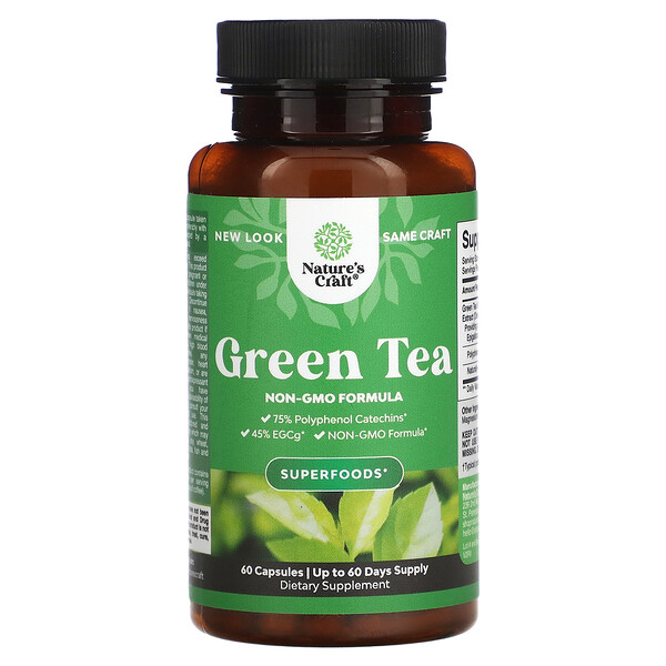 Зеленый чай, 60 капсул Nature's Craft