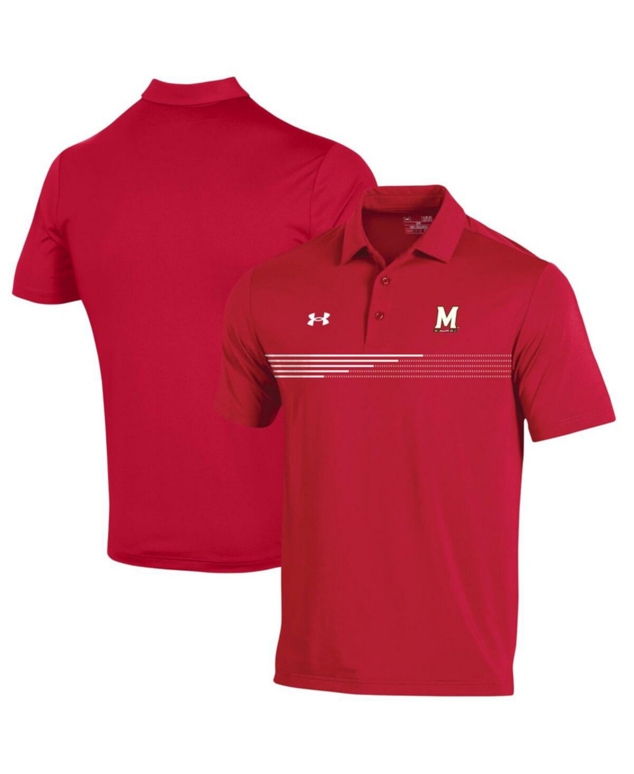 Мужская Поло рубашка Under Armour Maryland Terrapins Tee To Green Stripe Under Armour