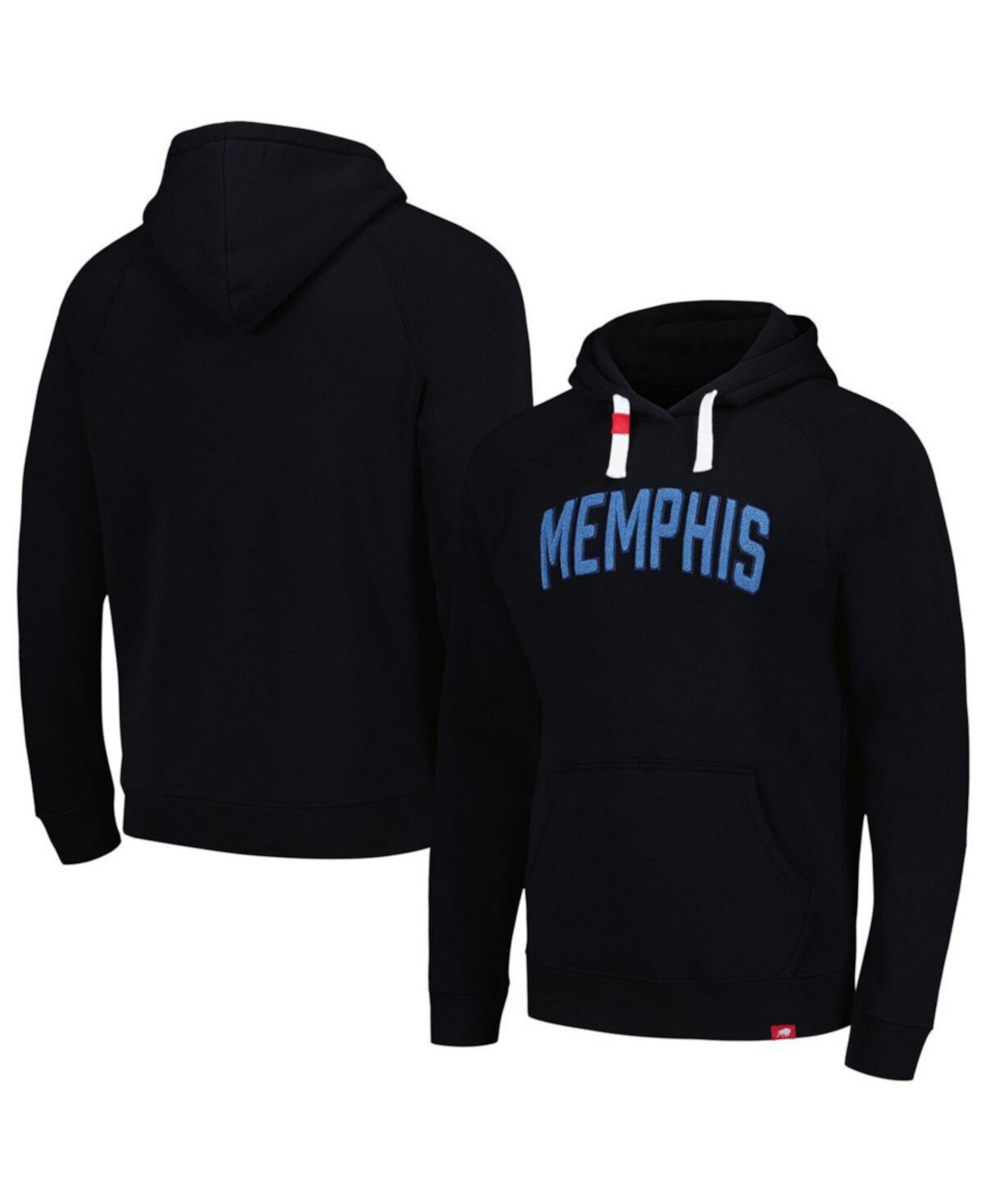 Мужской и женский черный пуловер с капюшоном Memphis Grizzlies Chenille Olsen Tri-Blend Sportiqe