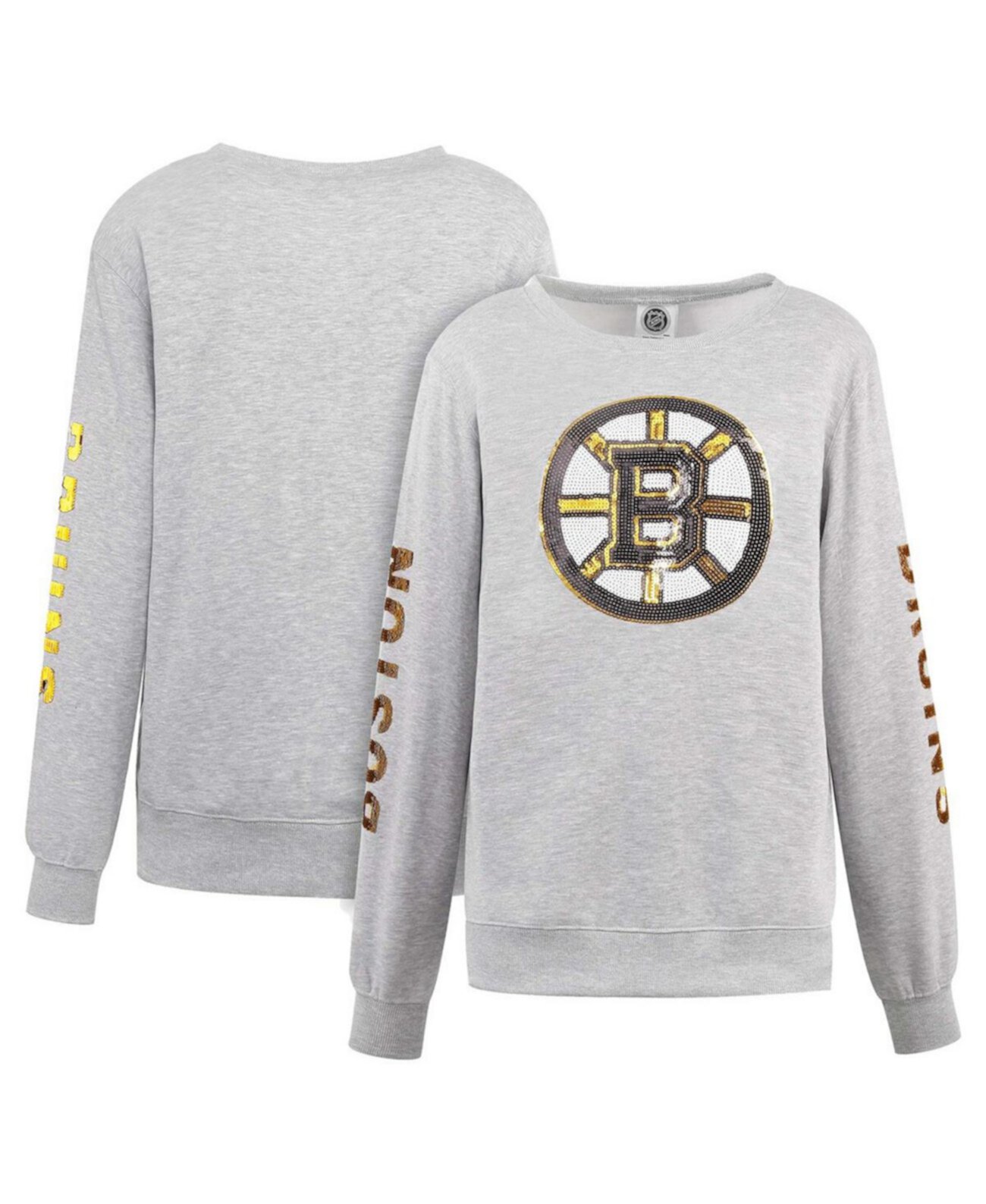 Женский пуловер с пайетками Heather Grey Boston Bruins Cuce