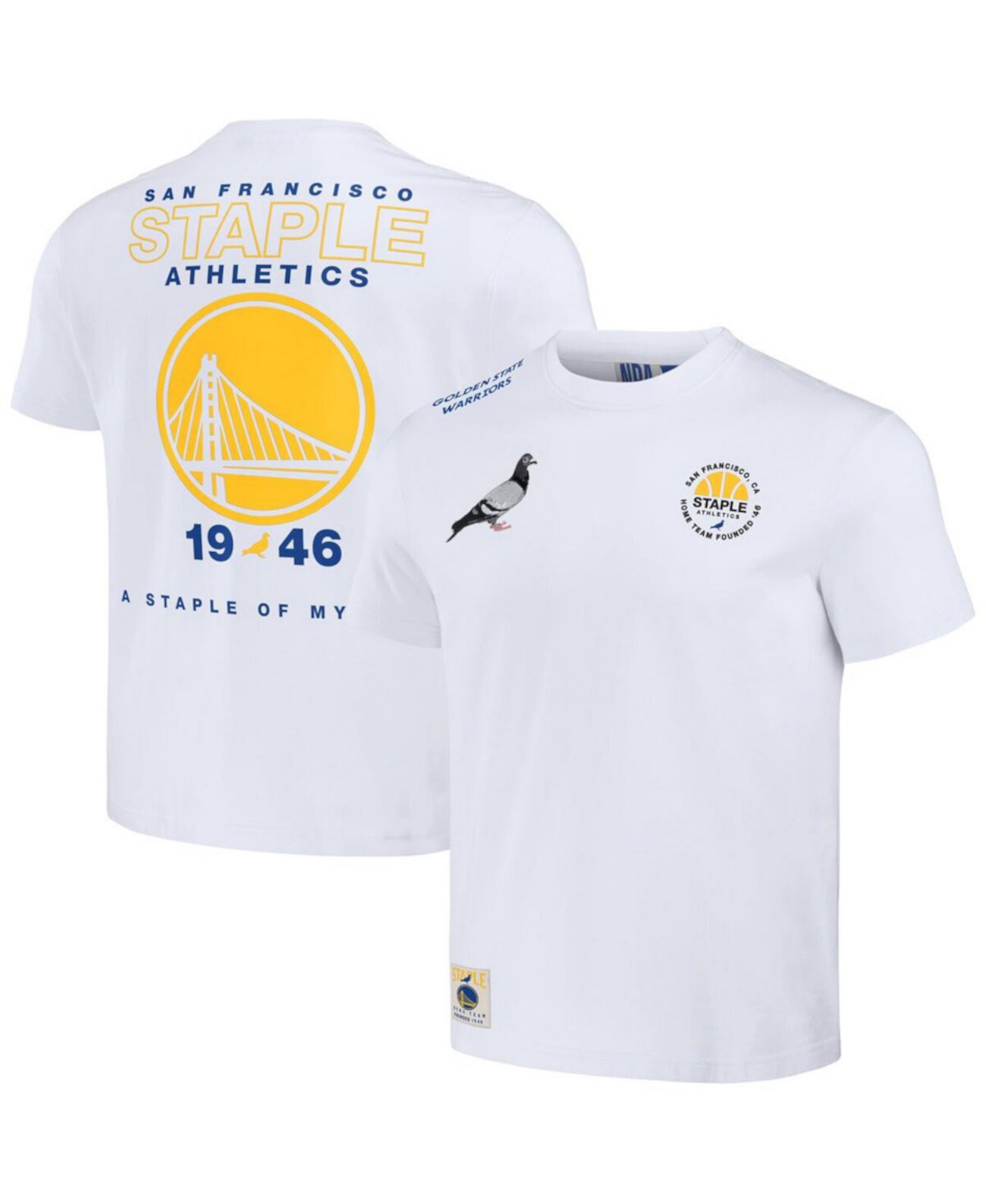 Мужская белая рваная футболка NBA x Golden State Warriors Home Team Staple