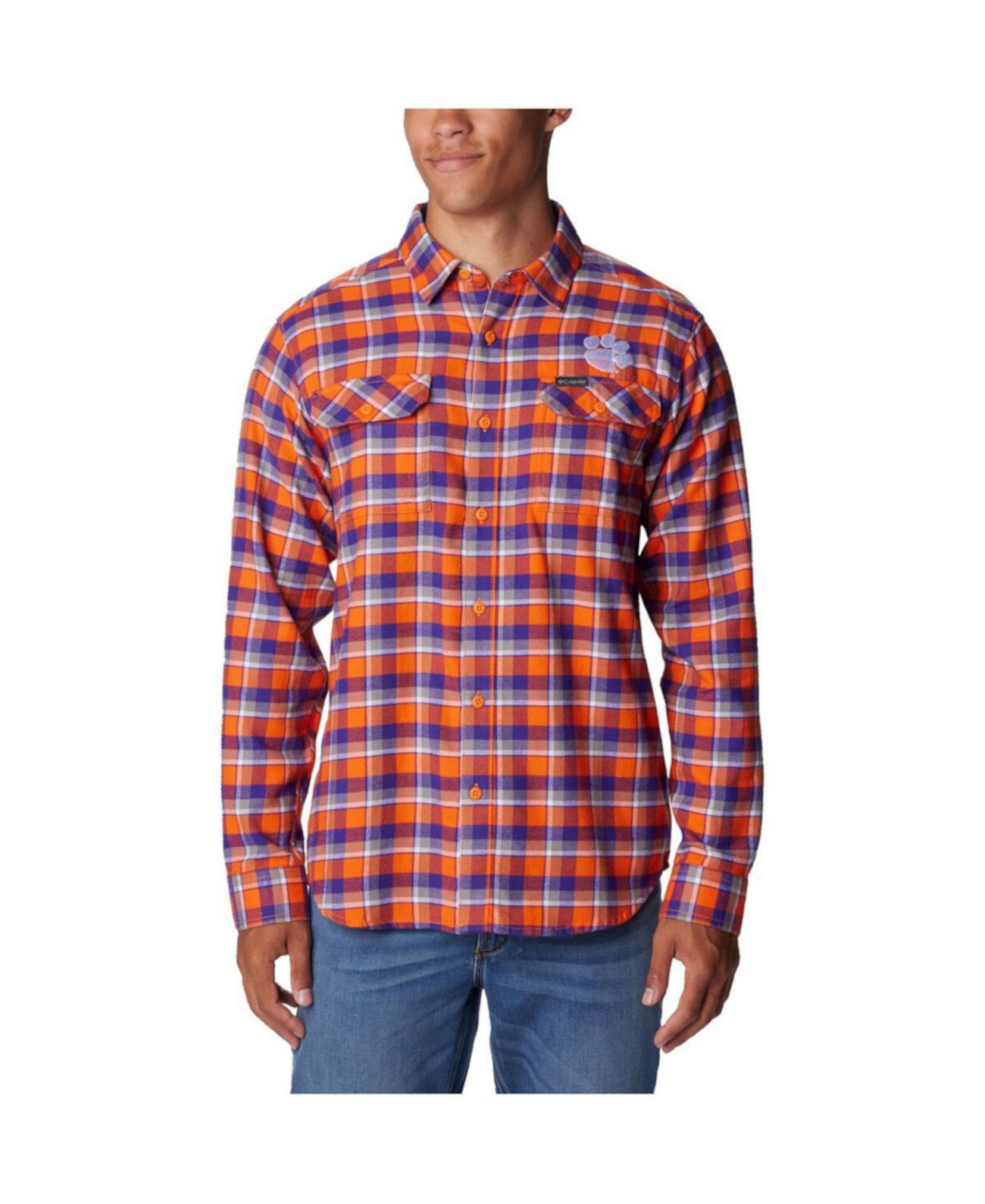 Мужская Повседневная рубашка Columbia Flare Gun Flannel Clemson Tigers Columbia