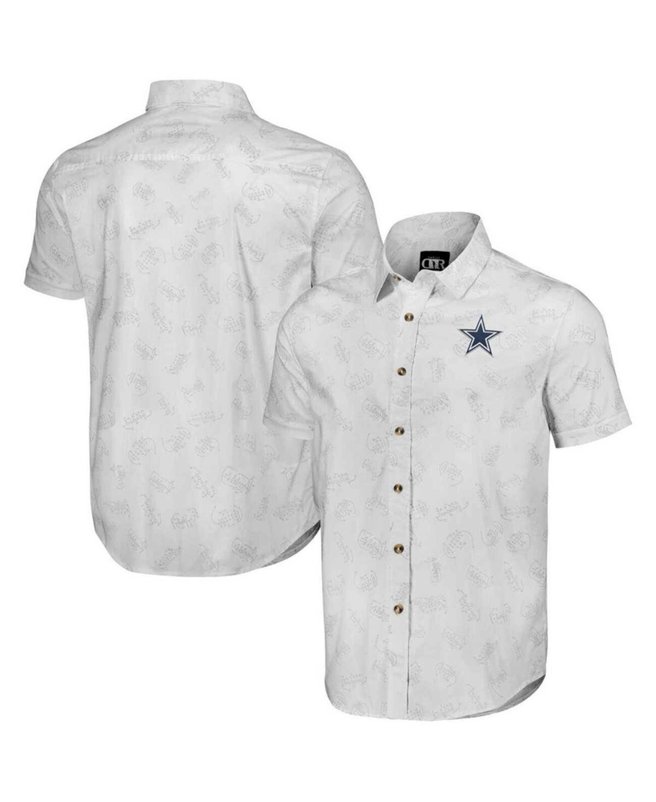 Мужская тканая рубашка на пуговицах с короткими рукавами из коллекции NFL x Darius Rucker от White Dallas Cowboys Fanatics