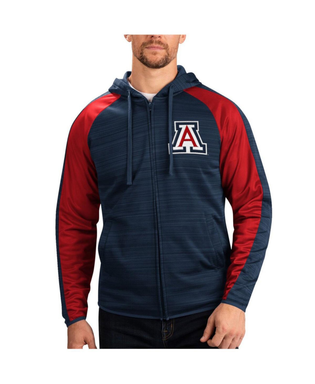 Мужская темно-синяя толстовка с капюшоном и молнией Arizona Wildcats Neutral Zone G-III Sports