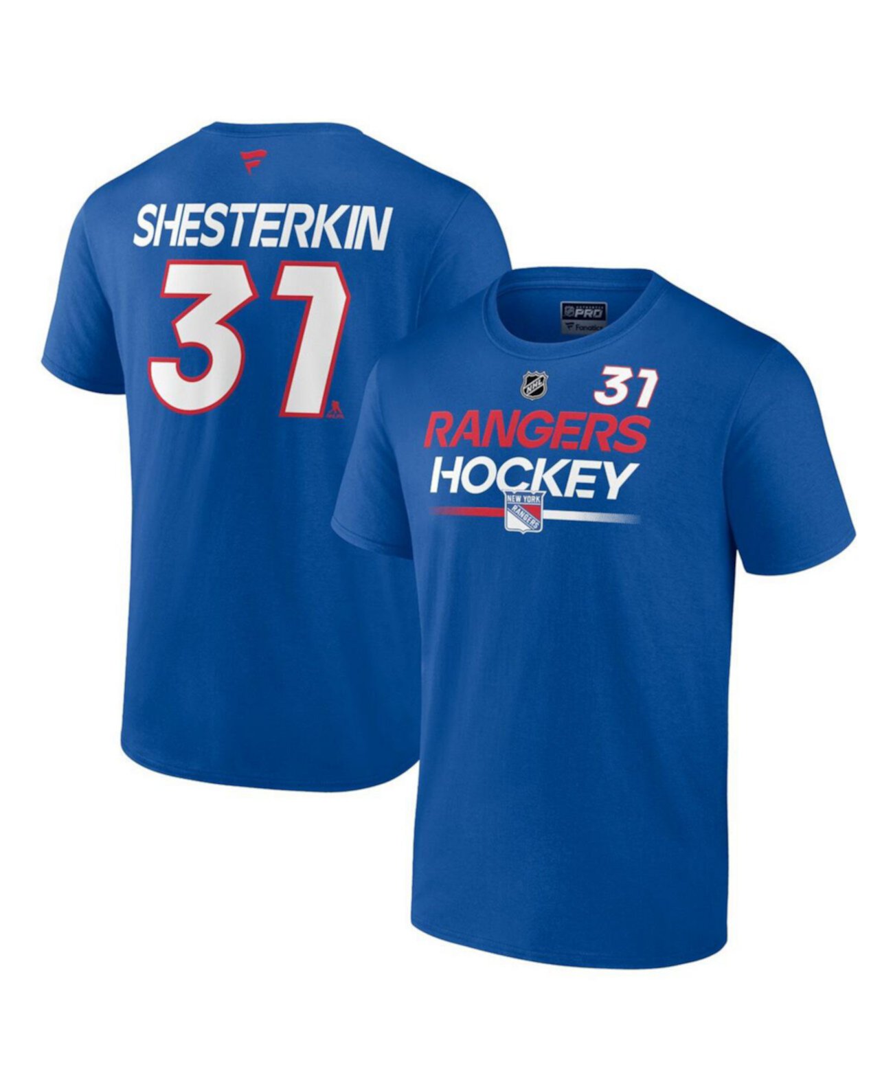 Мужская футболка Igor Shesterkin Blue New York Rangers Authentic Pro от Fanatics Fanatics
