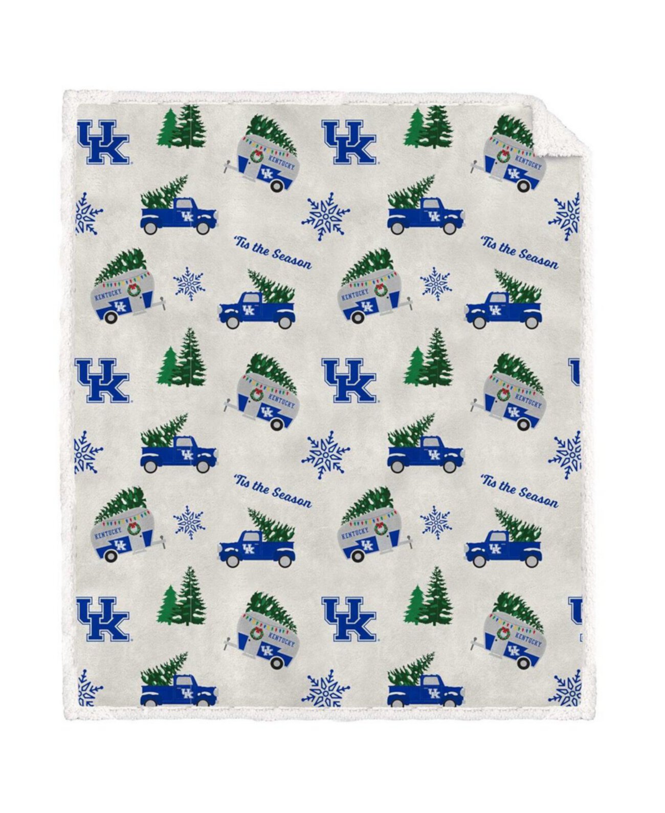 Флисовый плед с дизайном команды Kentucky Wildcats, размер 127x152 см, с подкладкой из шерпы Pegasus Home Fashions