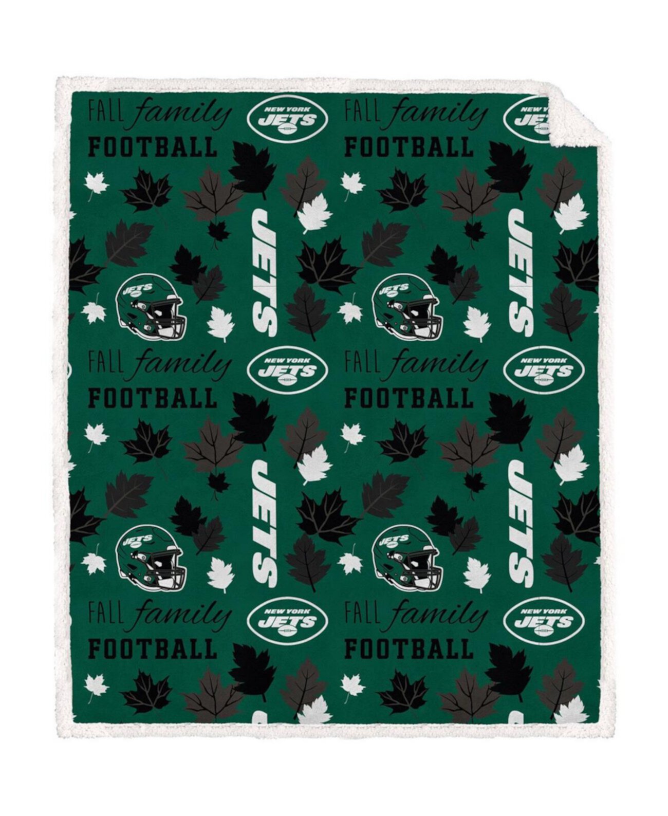 Односторонний фланелевый плед с флисовым ворсом New York Jets, 152 см x 178 см Pegasus Home Fashions