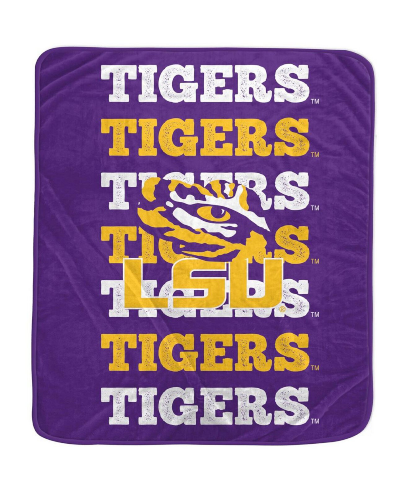 Плюшевый плед LSU Tigers 152 см x 178 см с логотипом и графикой, 100% полиэстер Pegasus Home Fashions