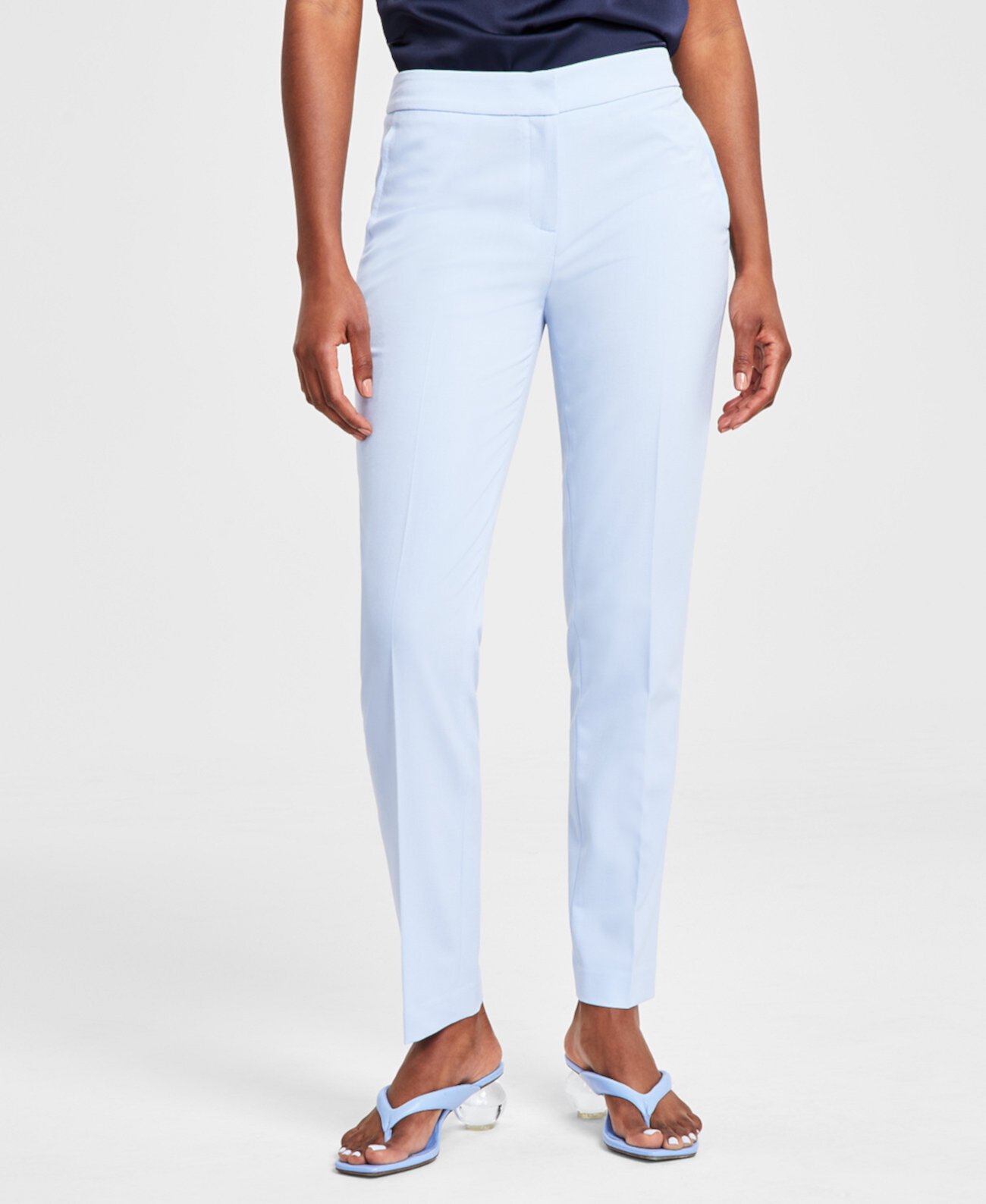 Женские однотонные брюки прямого кроя со средней посадкой, созданные для Macy's Bar III