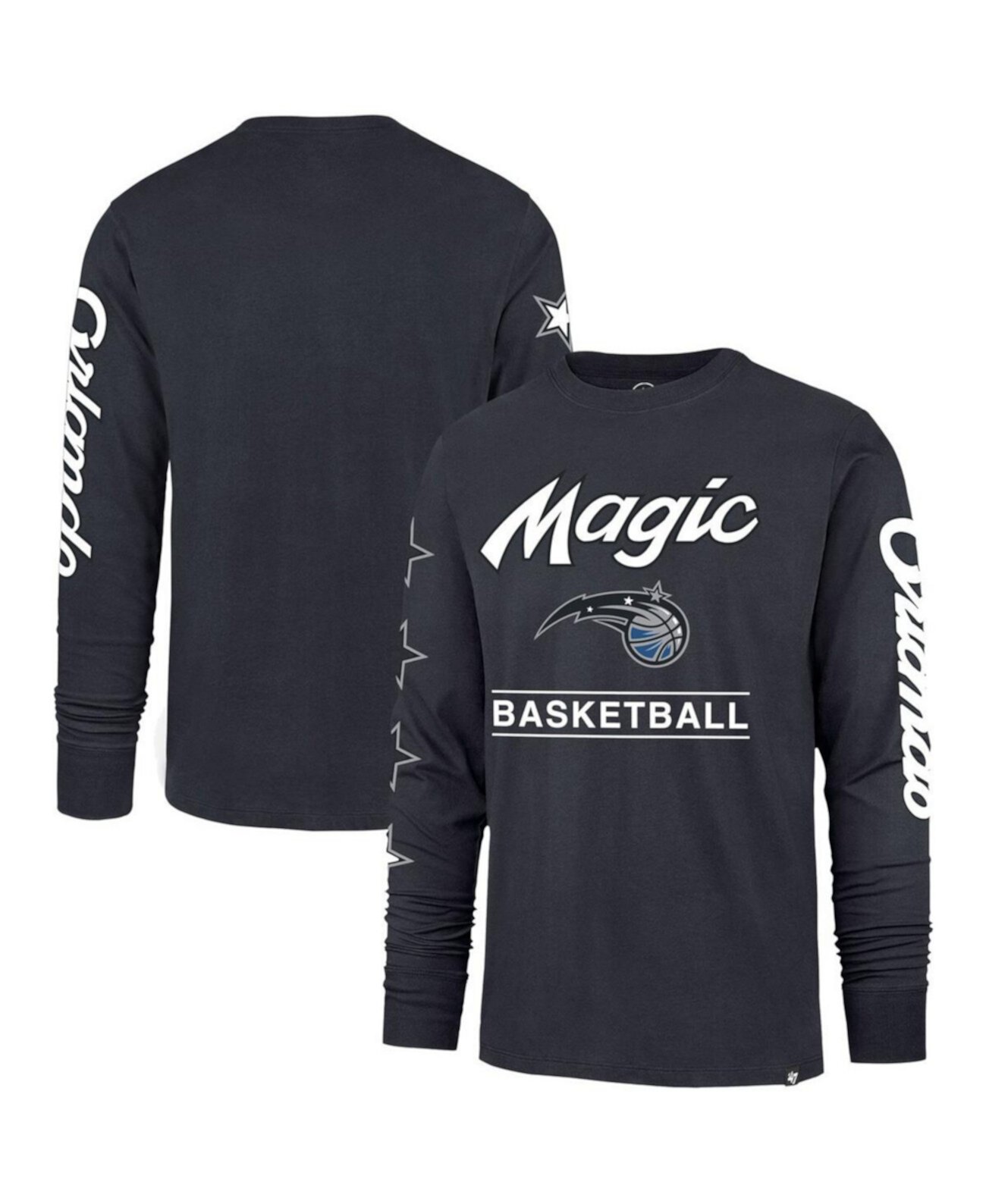 Мужская угольная футболка Orlando Magic 2023/24 City Edition Triplet Franklin с длинным рукавом '47 Brand