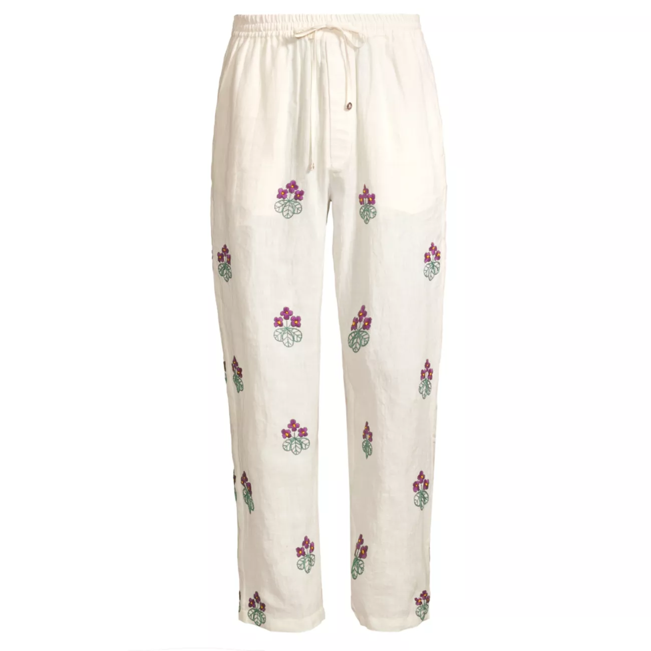 Льняные брюки Craft Heritage с цветочной вышивкой HARAGO