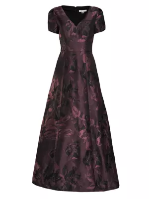 Жаккардовое бальное платье Rowena с цветочным принтом Kay Unger