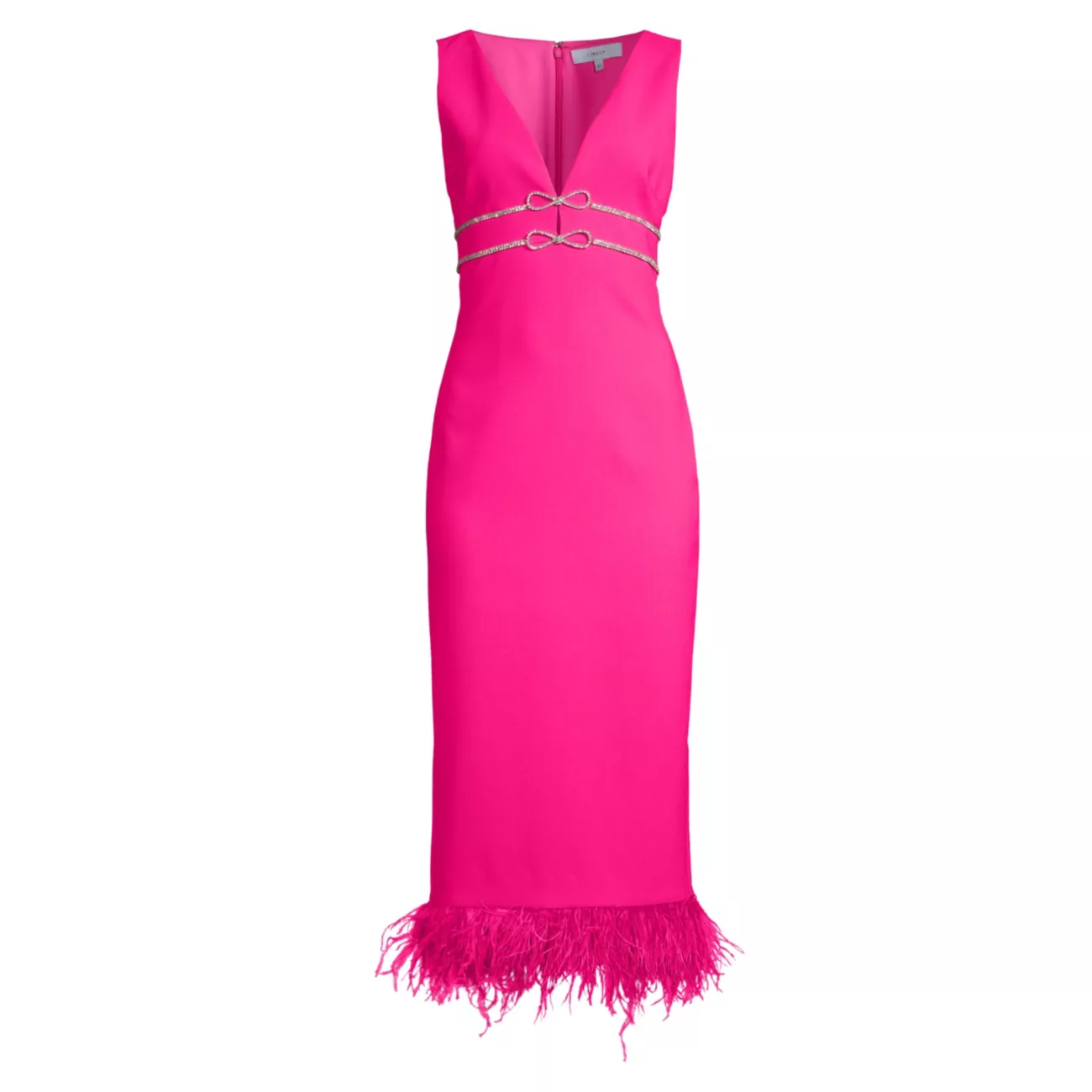 Corianne Crystal Bow &amp; Платье-миди с перьями Likely