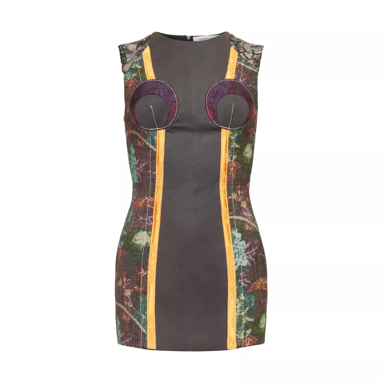 Мини-платье с регенерированными цветочными гобеленами Marine Serre