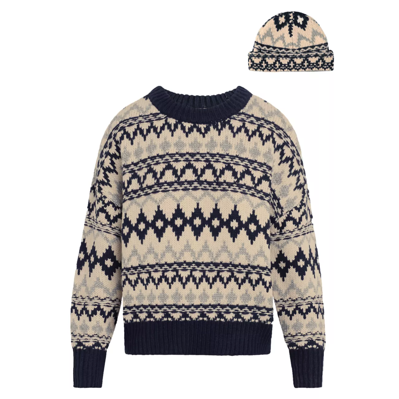 Двухсекционный свитер из смесовой шерсти Tis The Season &amp; Комплект шапок FAVORITE DAUGHTER