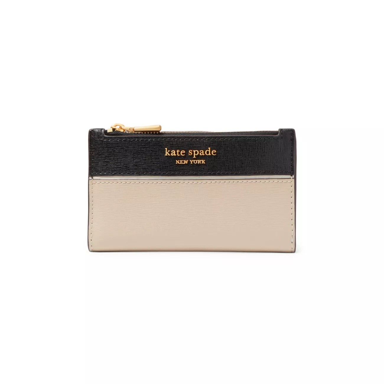 Маленький тонкий кошелек двойного сложения Morgan с цветными блоками из сафьяновой кожи Kate Spade New York