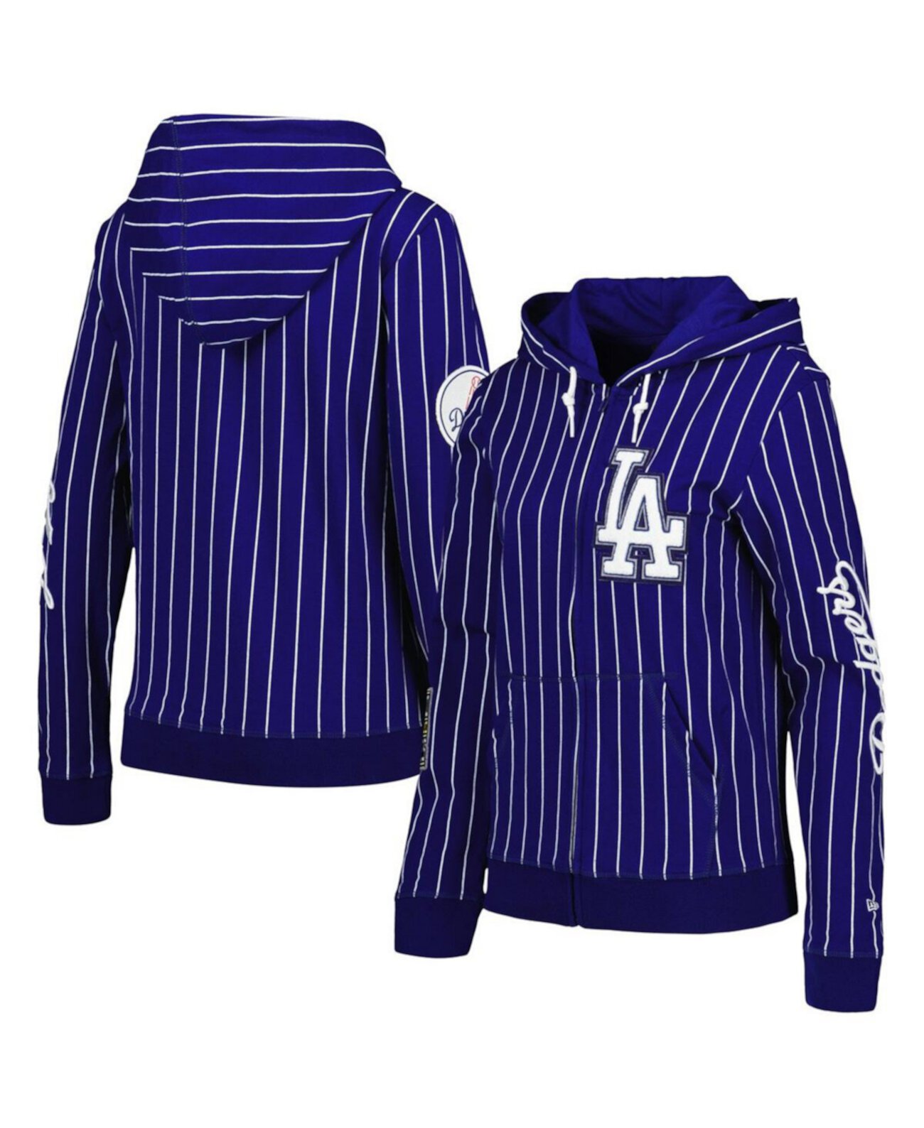 Женская куртка Royal Los Angeles Dodgers в тонкую полоску с молнией во всю длину New Era