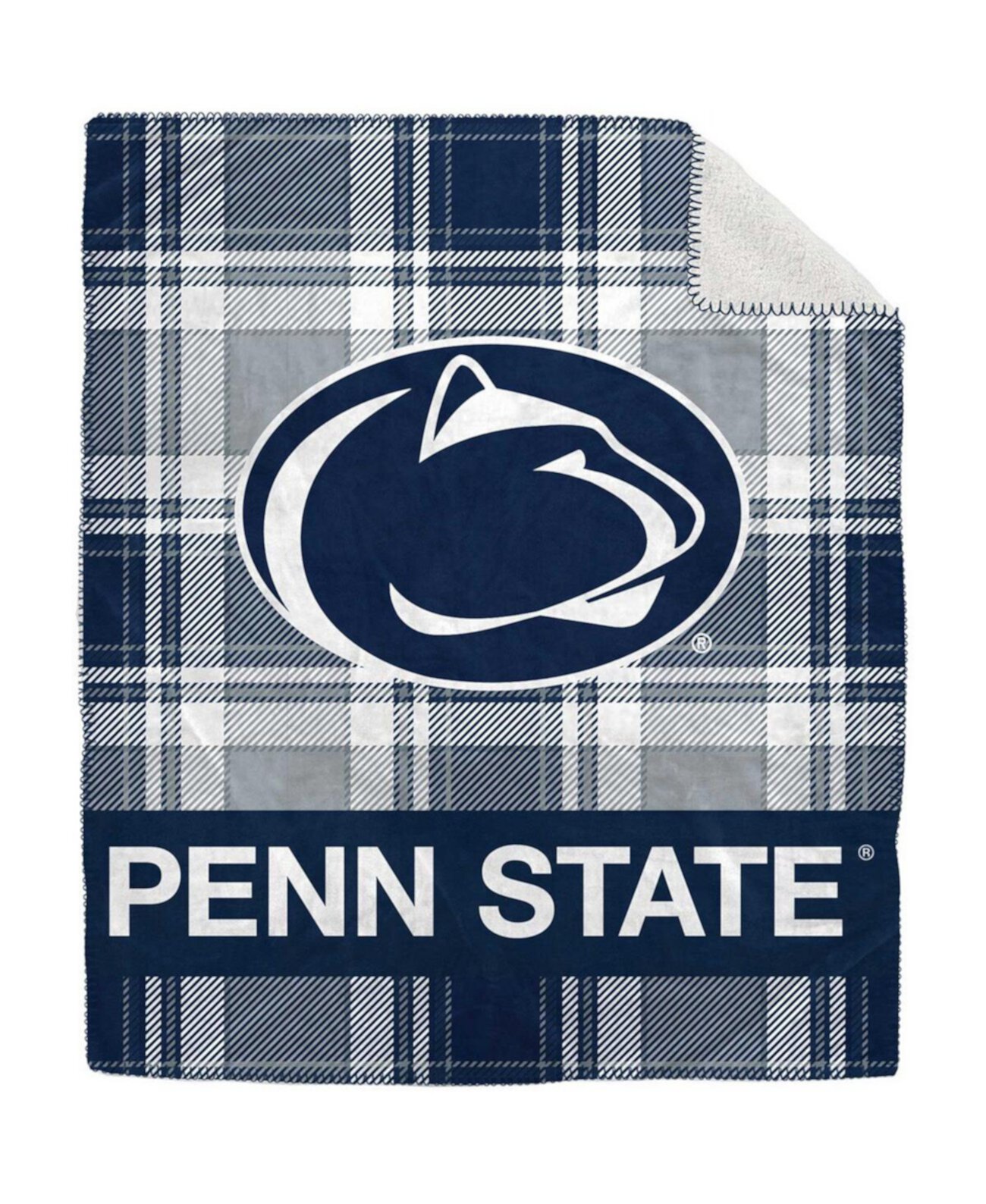 Фланелевое покрывало с узором в клетку Penn State Nittany Lions, 127 см x 152 см, шерпа Pegasus Home Fashions