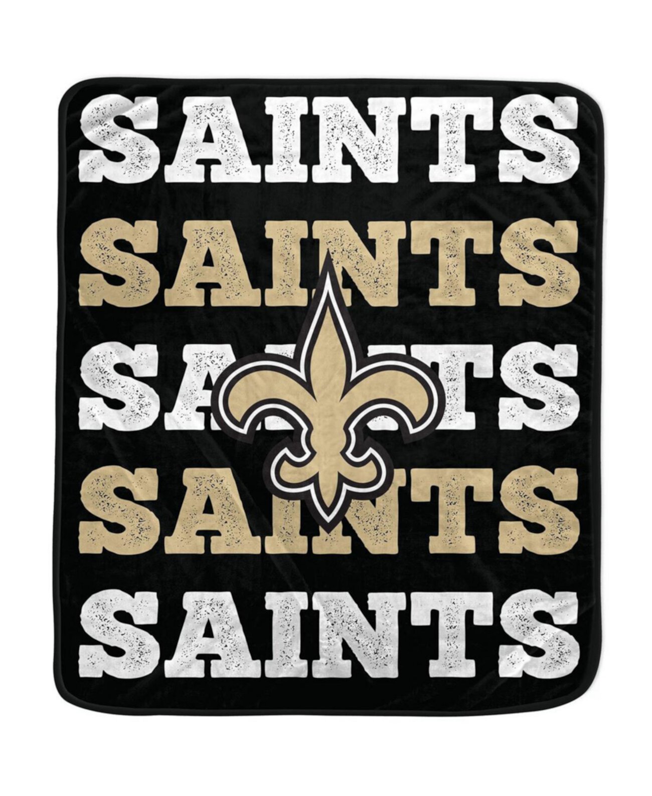 New Orleans Saints 60'' x 70'' Logo Wordmark Plush Blanket Pegasus Home Fashions