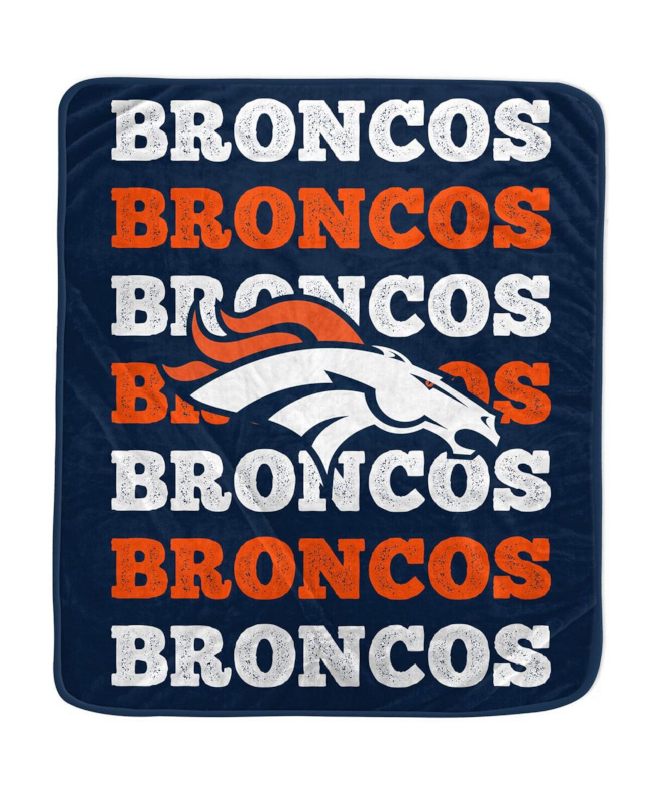 Плюшевое одеяло Denver Broncos с логотипом и надписью размером 60 x 70 дюймов Pegasus Home Fashions