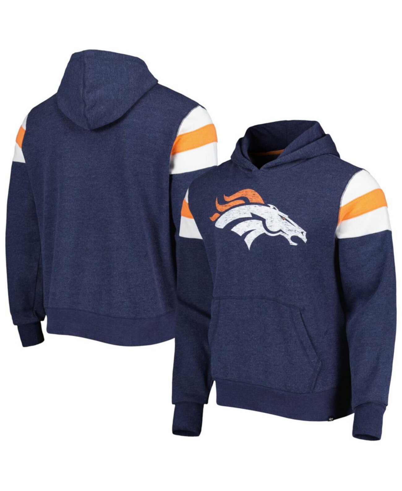 Мужской темно-синий потертый худи с капюшоном Denver Broncos Premier Nico '47 Brand