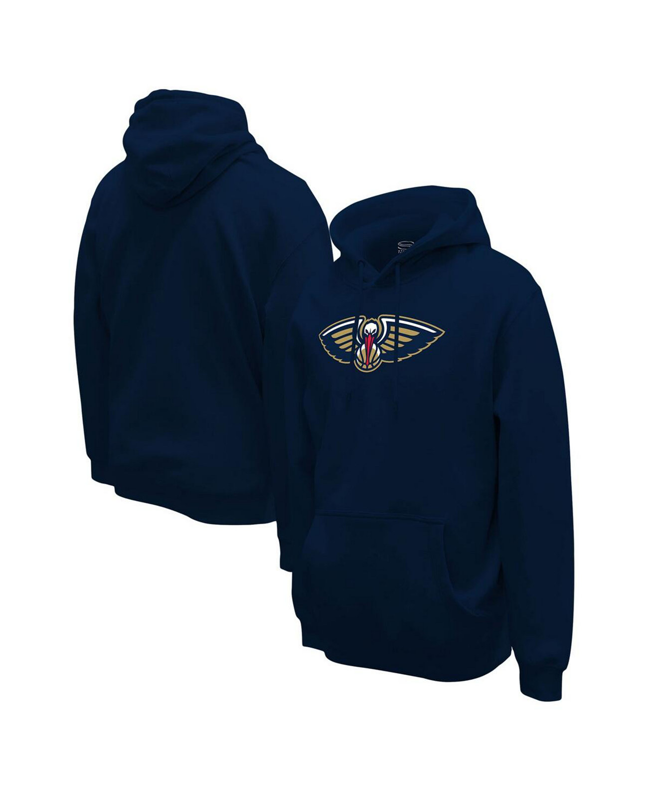 Мужской и женский темно-синий пуловер с капюшоном New Orleans Pelicans Primary Logo Stadium Essentials