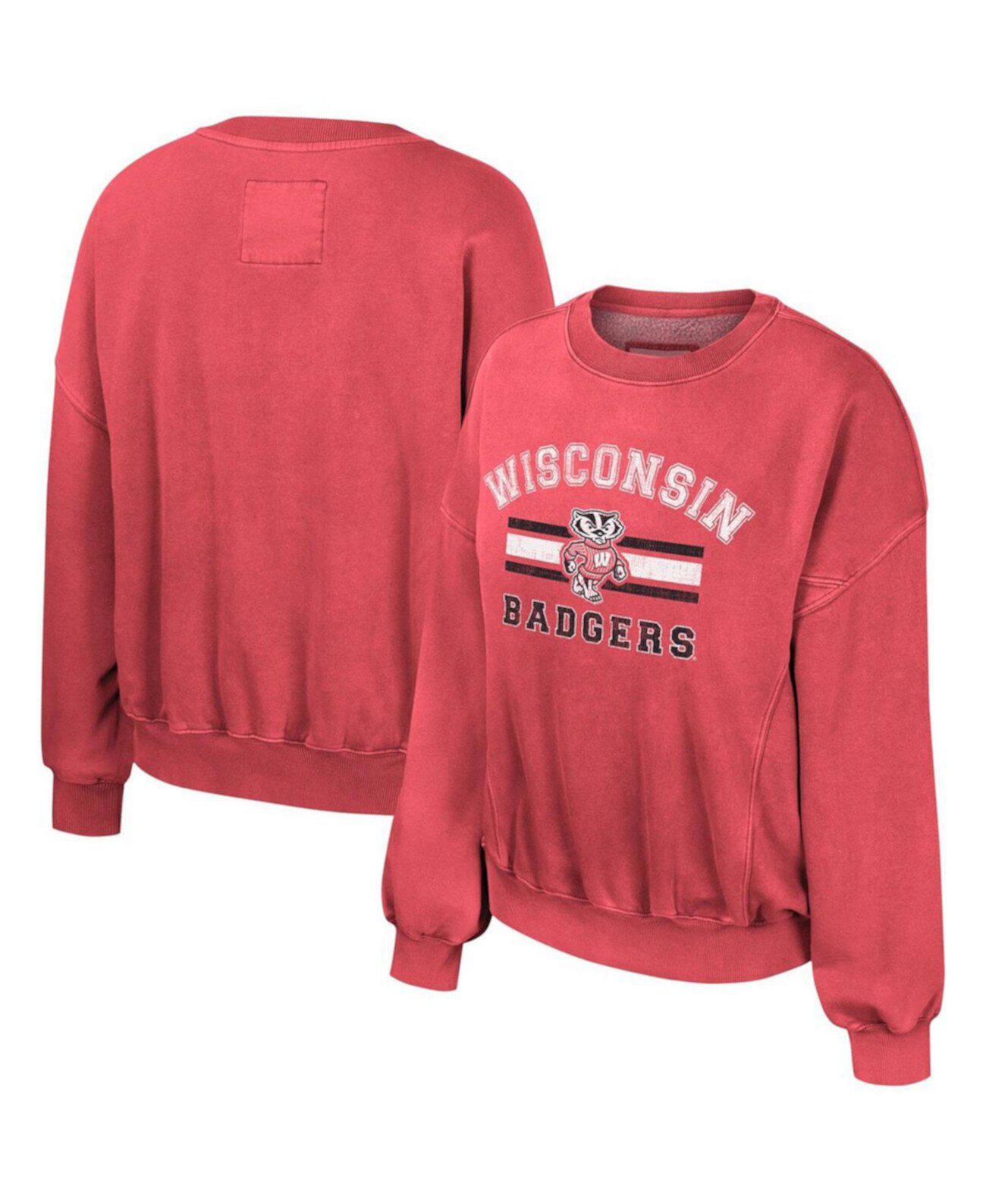 Женский свитшот-пуловер Red Wisconsin Badgers Audrey Colosseum