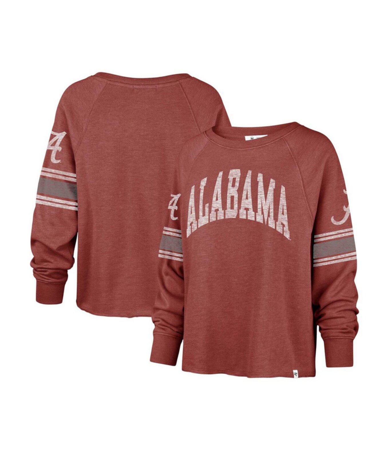 Женская укороченная футболка реглан с длинными рукавами Alabama Crimson Tide от '47 Brand '47 Brand