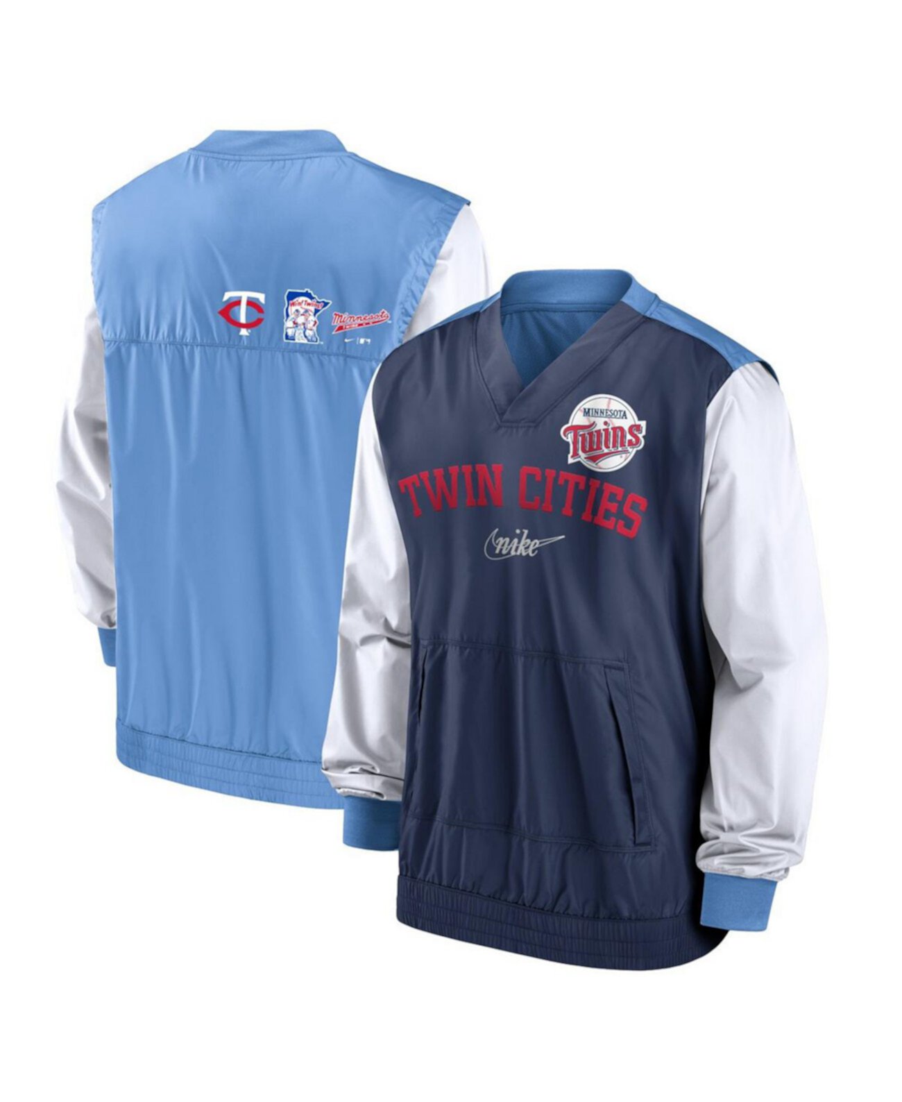 Мужская Кофта Nike Minnesota Twins Rewind Warmup V-образный Вырез Nike