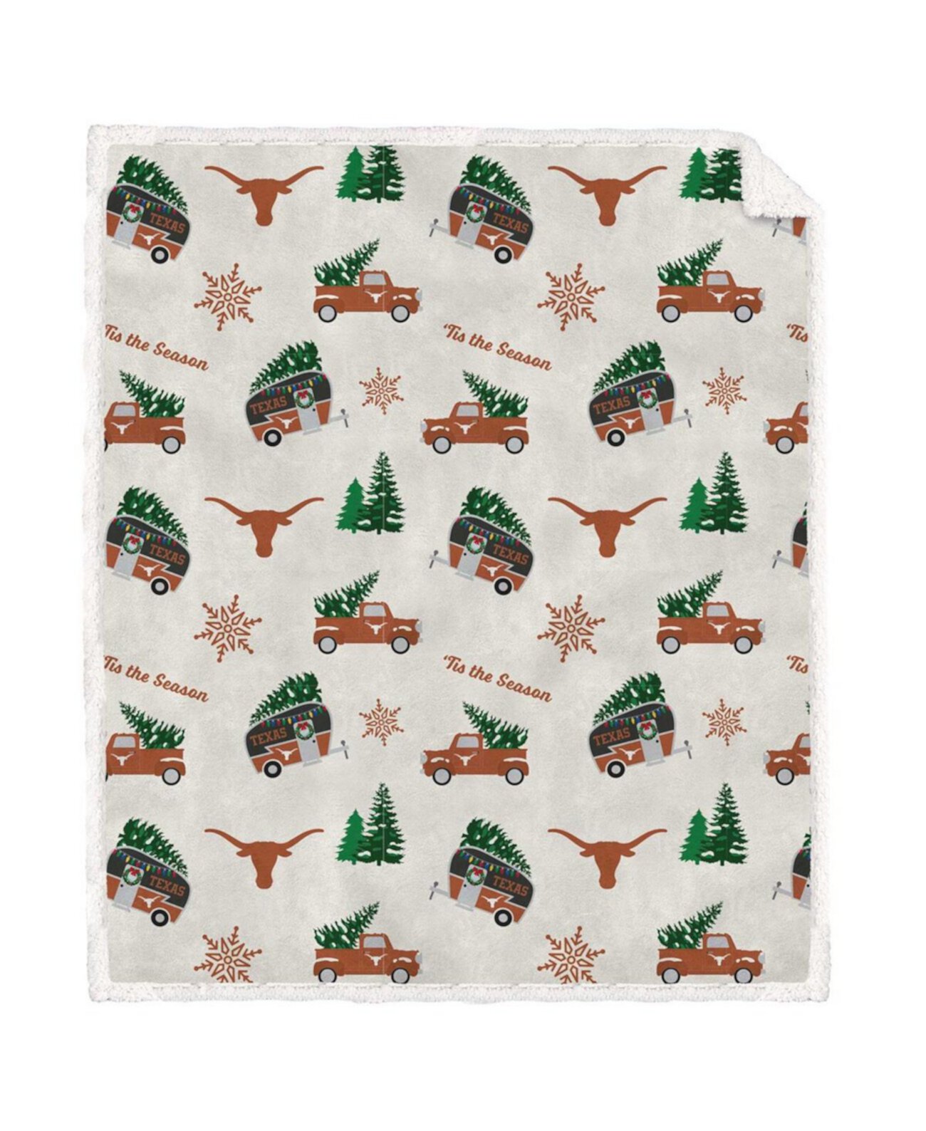 Фланелевое флисовое одеяло Pegasus Texas Longhorns Holiday Truck Повтор 50 x 60 дюймов Pegasus Home Fashions