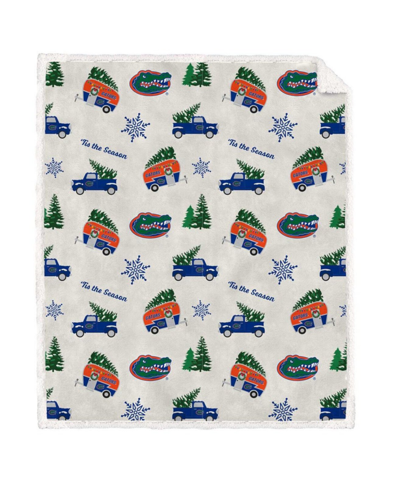 Pegasus Florida Gators Holiday Truck Повторное фланелевое флисовое одеяло из шерпы размером 50 x 60 дюймов Pegasus Home Fashions