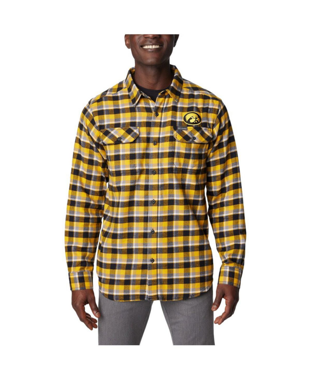 Мужская Повседневная Рубашка Columbia Flare Gun Flannel Iowa Hawkeyes Columbia